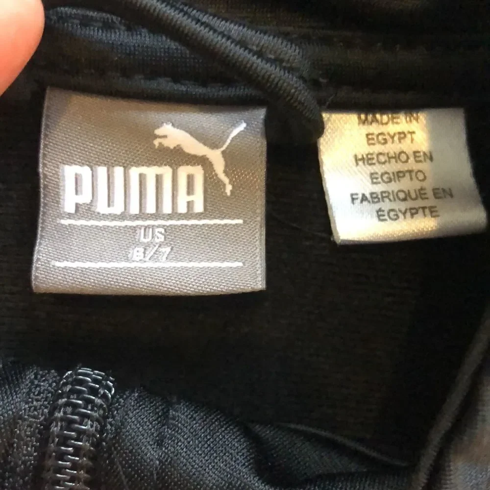 GIRLS PUMA LIGHTWEIGHT ATHLETIC JACKET IN EXCELLENT CONDITION! BLACK WITH TEAL